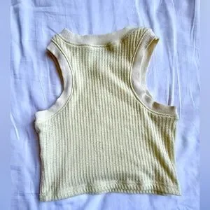 White Fox Boutique | Tops | Whitefox Butter Yellow Ribbed Womens Crop ...